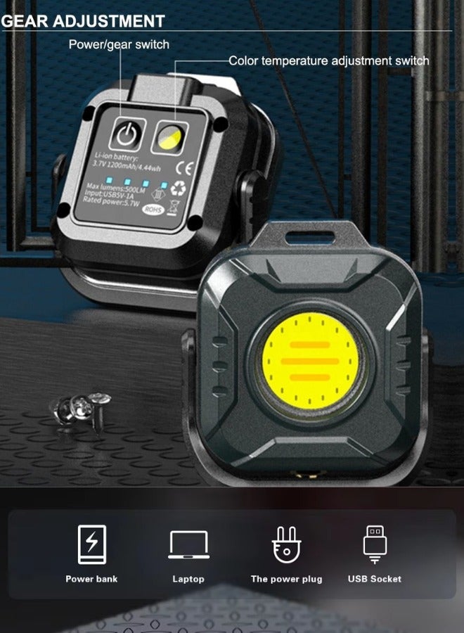 QLIGHT 2PACK Rechargeable Mini Flashlight Outdoor Led Torch Light, COB Camping Lights Outdoor, Adjustable Color Temp (2700K-8000K), Waterproof, Emergency Light Rechargeable, Light for Camping - Image 5